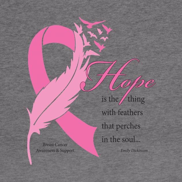 Breast cancer hope quote with black type by Just Winging It Designs